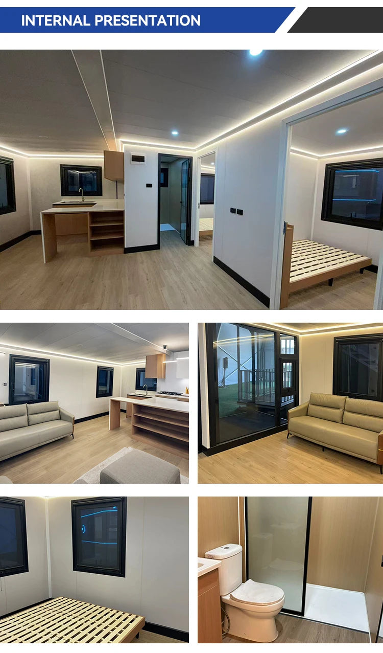 Polyester Cover Luxury Home Kit Low Cost 3 Bedroom Prefabhouses Foldable Prefab House With Rice Box French Polynesia