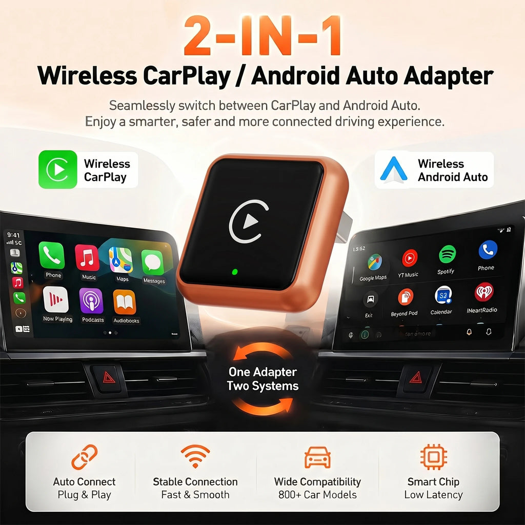 TrolinkTek Mini Wireless CarPlay Dongle with Bluetooth 5.0 & 5GHz WiFi, Plug&Play Converter, Support Media Playback Navigation for All Vehicles Built-in Original Wired Apple CarPlay