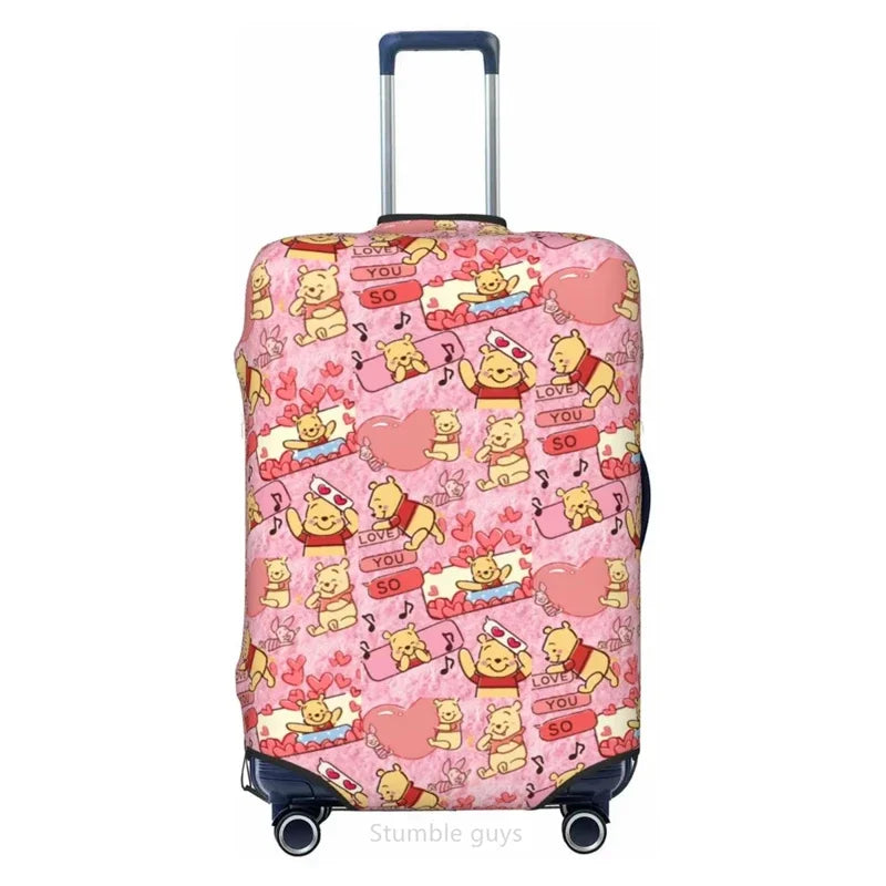 Travel Suitcase Cover Bear Pattern Elastic Material Fits 18-32 Inch Luggage Durable Anti-Scratch Dustproof Washable Protector