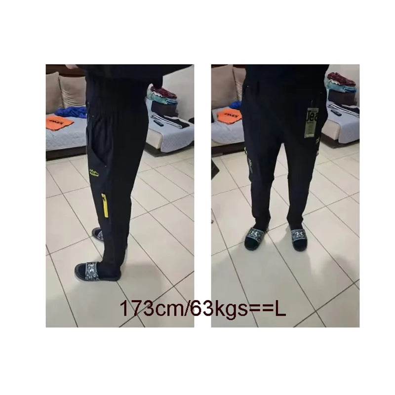 TRVLWEGO Men's Camping Hiking Pants Trekking High Stretch Summer Thin Waterproof Quick Dry UV-Proof Outdoor Travel Trousers
