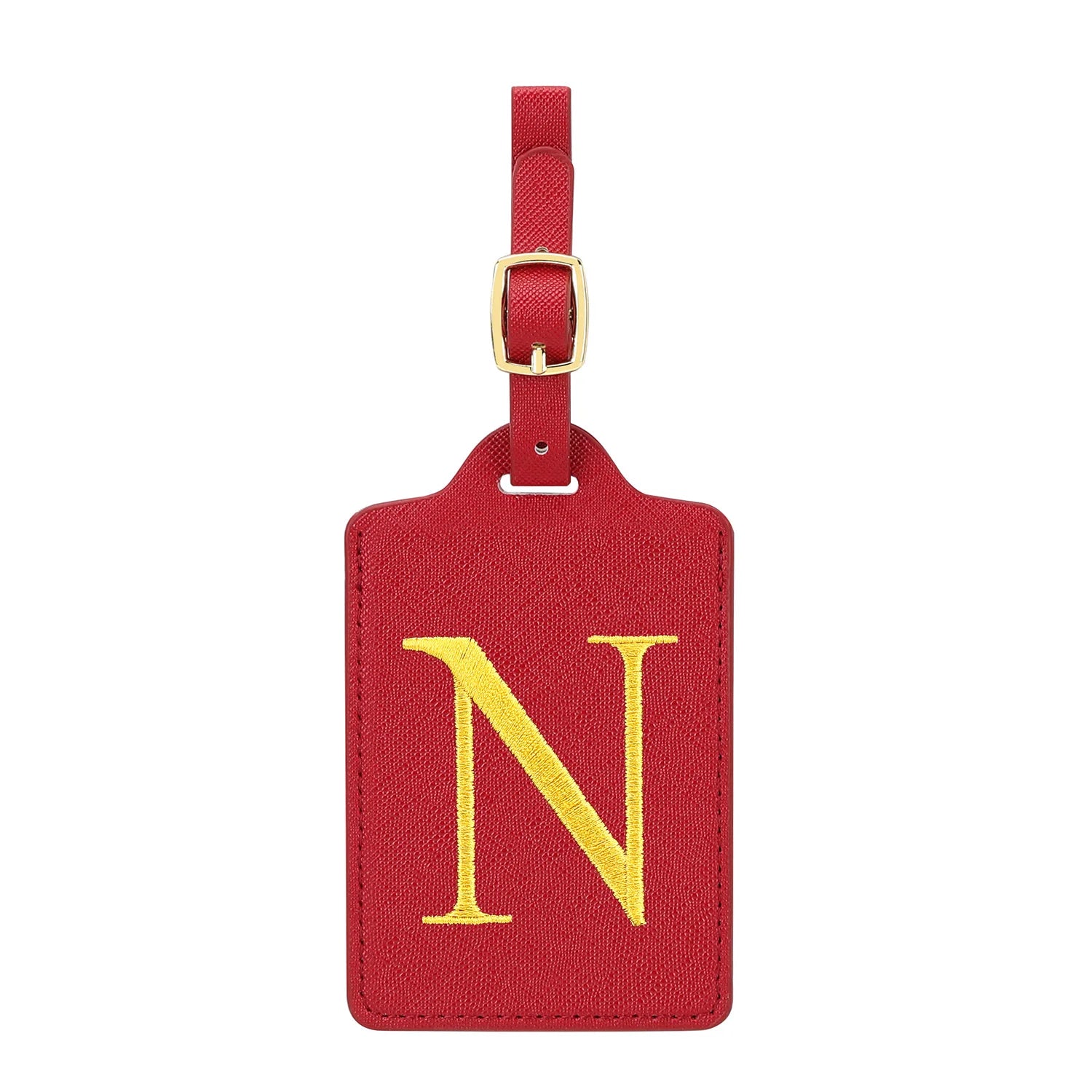 MIYIN 26 letters Luggage Tags for Suitcases PU Leather Privacy Protection Bag Tags Travel Accessories Essential, Energetic Red