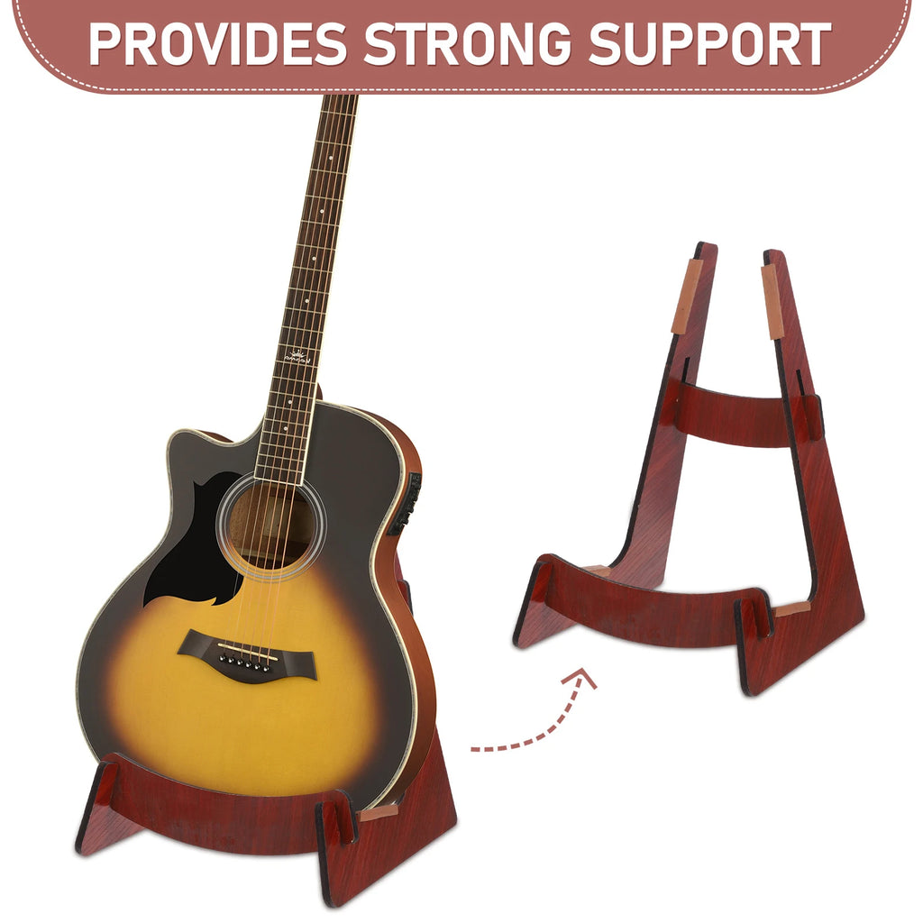 Portable Ukulele Stand Guitar Support Floor Rack Detachable Wooden Violin Holder Display Electric Bass Hanger For Home Shop
