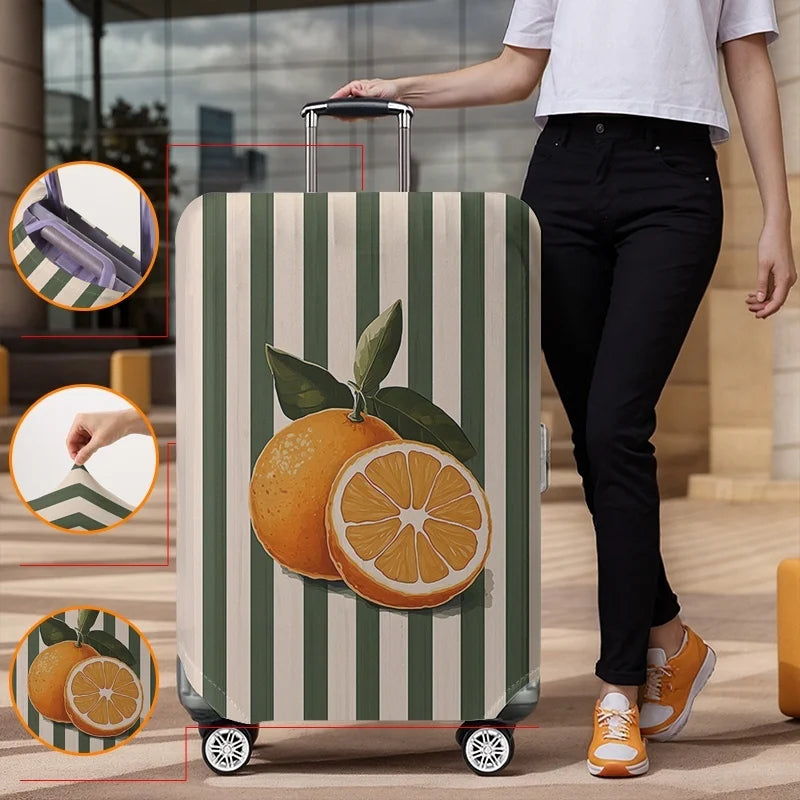 Citrus pattern luggage protection cover, suitable for 18-32 inch luggage covers, luggage handle gloves, travel accessories