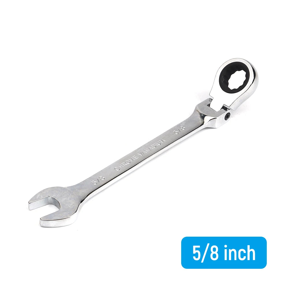 1/4-15/16 Inch 1-Piece Imperial Size Ratchet Wrench Set of Keys Spanner Flexible Head Universal Hand Tools Car Repair Tool