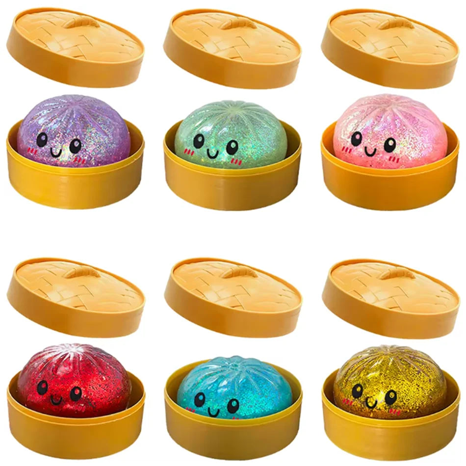 Rare Gold Flash Dumpling Pressure Ball Slow Rebound Soft Pinch Decompression Toy Office Desk Decor Birthday Gift Children&Adult