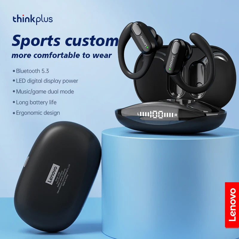 Lenovo XT80 Sports Wireless Earphones with Mics,Button Control, LED Power Display,Hifi Stereo Sound APP AI Translator Headset