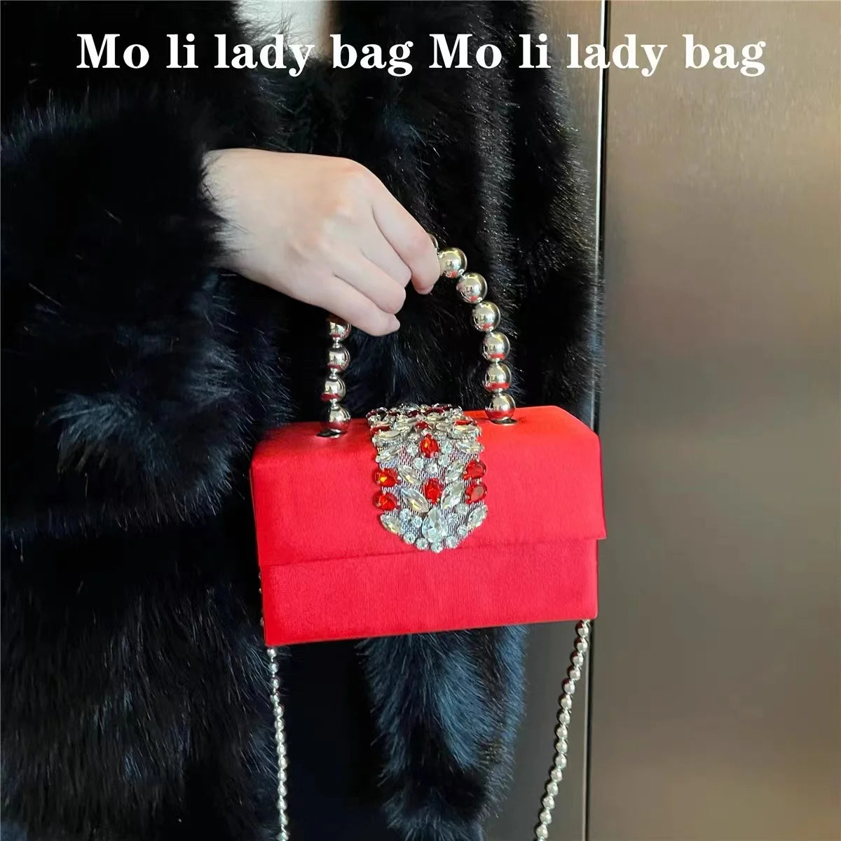 Women Satin Handbag Luxury Square Bag Crystal Shiny Rhinestones Diamond Evening Bag Wedding Party Clutch Purse Crossbody Bag