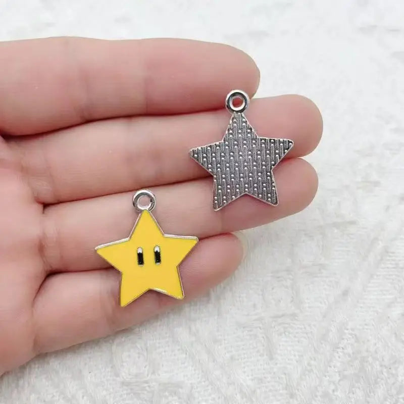 10 pieces/batch of cute cartoon enamel pendants, used for DIY earring jewelry making bracelets earrings handmade accessories