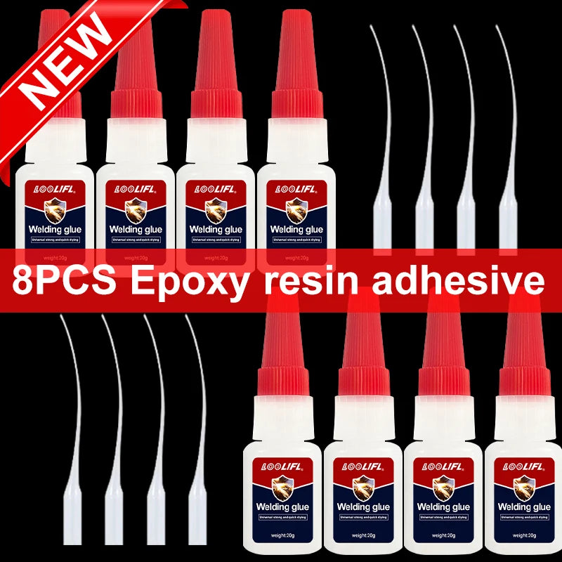 Super Strong Transparent Glue, No. 1-8 Strong Water-Based Acrylic Quick-Drying Adhesive, Suitable for Wood, Rubber, Leather, Plastic, Metal, Diamond Rhinestone Jewelry, DIY Handmade Products, Etc
