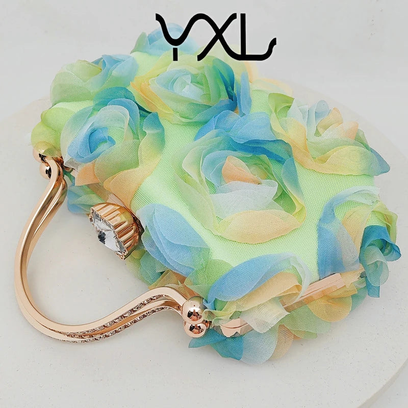 Popular floral evening bag for brides, wedding dress, white gown bagpartybag