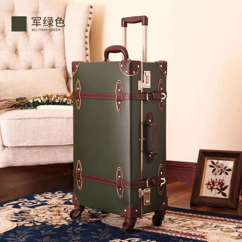 20'22'24'26'inch PU Leather Trolley Suitcases Travel Bags Valise Cabine Valiz Koffer Maletas Suitcase Carry On Rolling Luggage