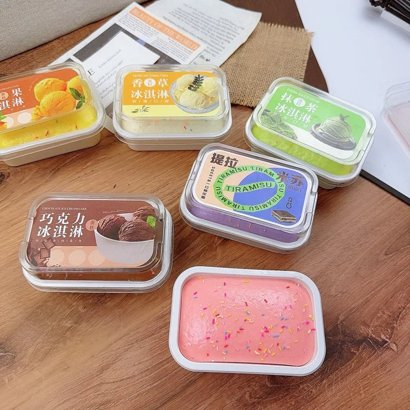 1/6pcs Squishy Tiramisu Ice Cream Cake Squeeze Toy Slow Rebound Stress Relief Fidget Toys for Anxiety ADHD Autism for Kids Adult