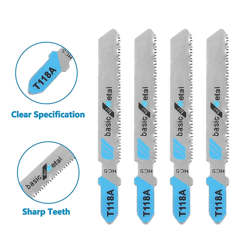 5Pcs/set  HSS T118A Jig Saw Blades Wood Metal Fast Cutting Reciprocating Saw Blade AP16 High Carbon Steel Jig Saw Blades