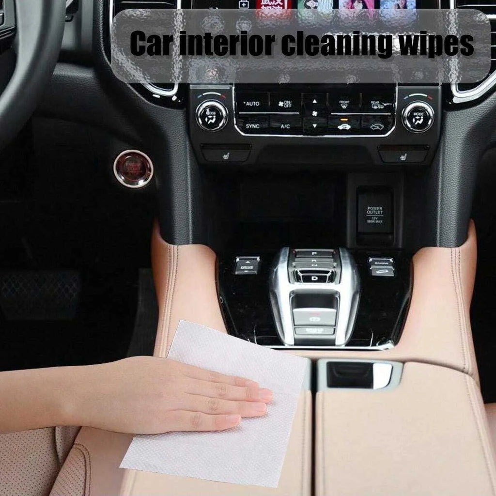 3pcs car cleaning wipes - detergent, gentle on the hands, non abrasive paper material for car interior care