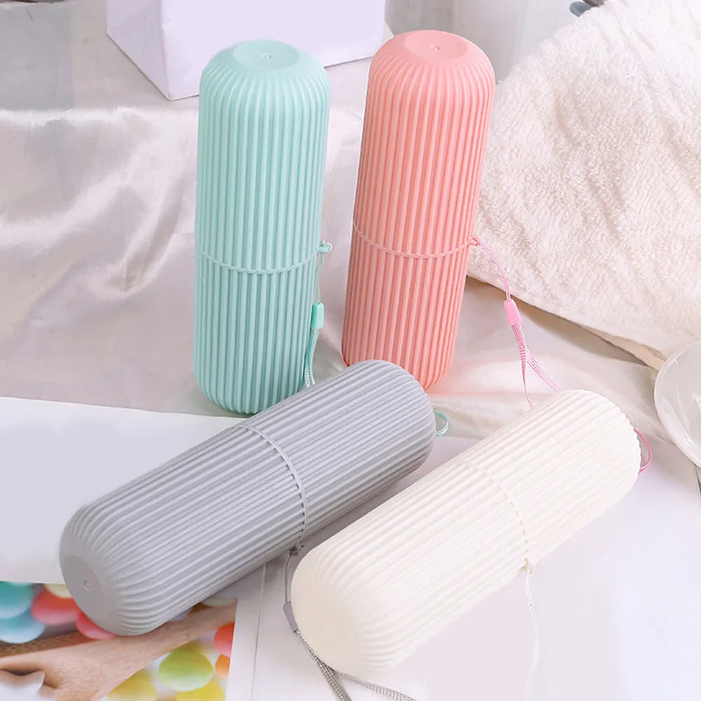 4pcs Holder Portable Travel Portable Toothbrush Container Travel Supply Bathroom Cup Toothpaste Container Compact Design
