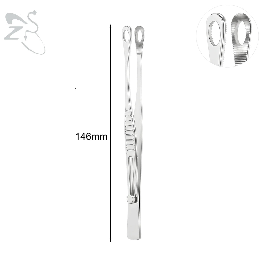 ZS 1PC Stainless Steel Piercing Clamp Slotted Locking Forcep Opening Piercing Plier Tool for Ear Lip Belly Navel Tongue Piercing