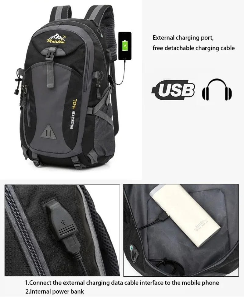 40L Outdoor Camping Backpack Nylon Waterproof Hiking Travel Sport Bag For Men Women Ultralight Climbing Trekking Backpack