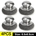 6-1Pcs Kitchen Stainless Steel Washing Brush Metal Sponge Scrubber With Handle For Dishes Pots Pans Grills Sink Cleaning Tools