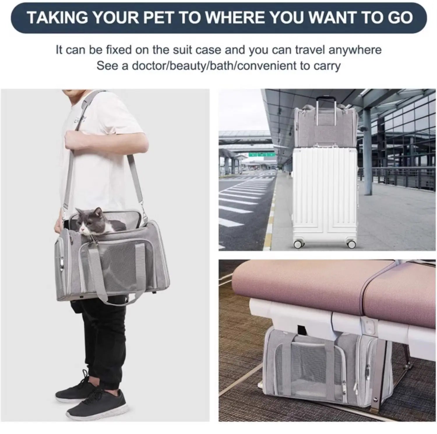 ZHAYA Foldable Pet Carrier Backpack Breathable Large Capacity Car Travel Cat Dog Small Portable Anti Shedding Pet Supplies