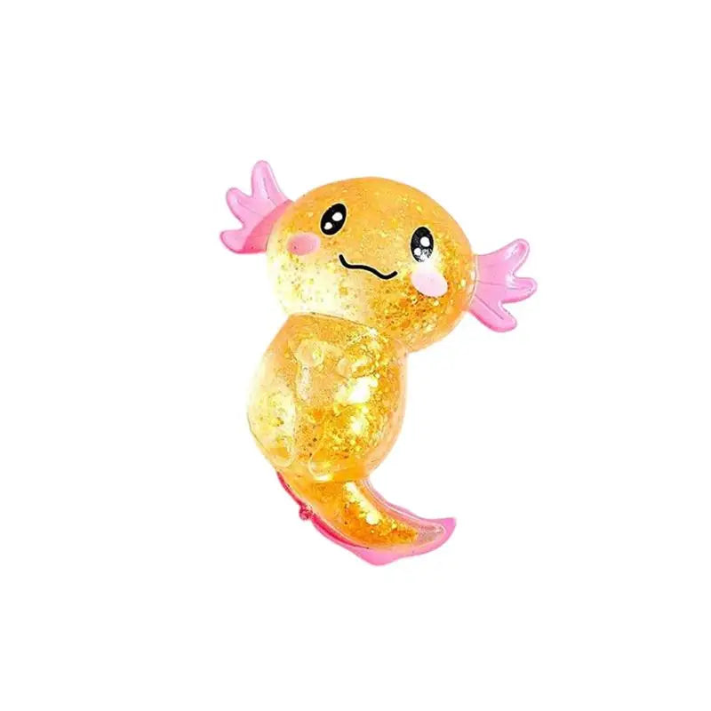 [J]Glitter Stress Relief Decompression Axolotl Toy Cute Malt Sugar Squeeze Fidget Toy For Adults Kids Adults Birthday Party Gift