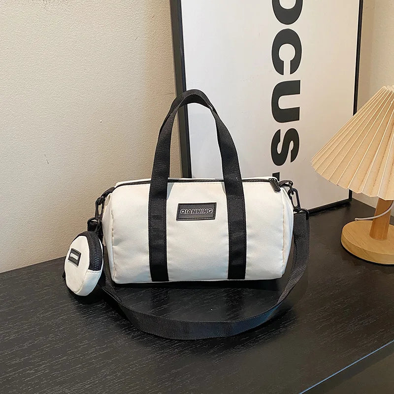 Modern Sporty Style Mega-Storage Shoulder Bags with Coin Holder, Pupil Nylon Handbag Casual Unisex Side Bags