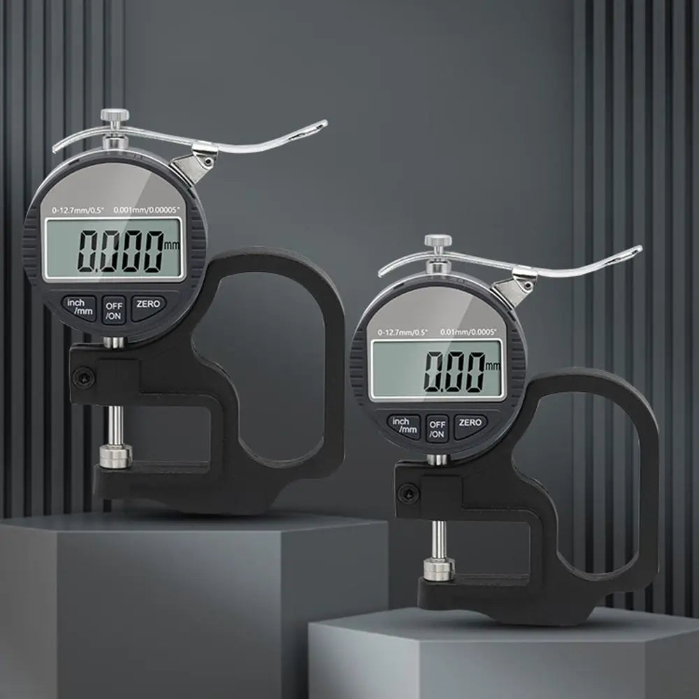 0.01/0.001mm Electronic Thickness Gauge Range 0-12.7mm LCD Screen Display Digital Thickness Tester High Precision Portable