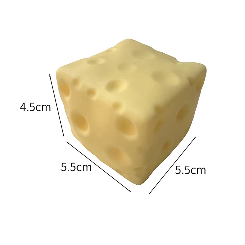 1Pc Jumbo Cheese Cube Stress Ball Big Cheese Shapeable Squeeze Ball Non-Bounce Fidget Toy ASMR Sensory Anti-Stress Festival Gift