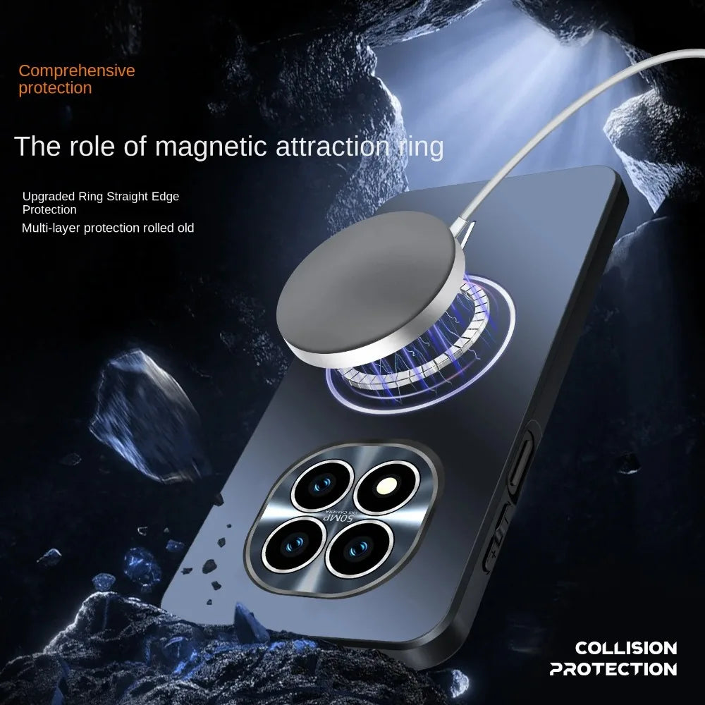 Micro-frosted Ice Feeling Explosion-proof All-inclusive Lens Magnetic Ring Case For Mi Redmi Note 15 Pro 15Pro+ Protection Cover