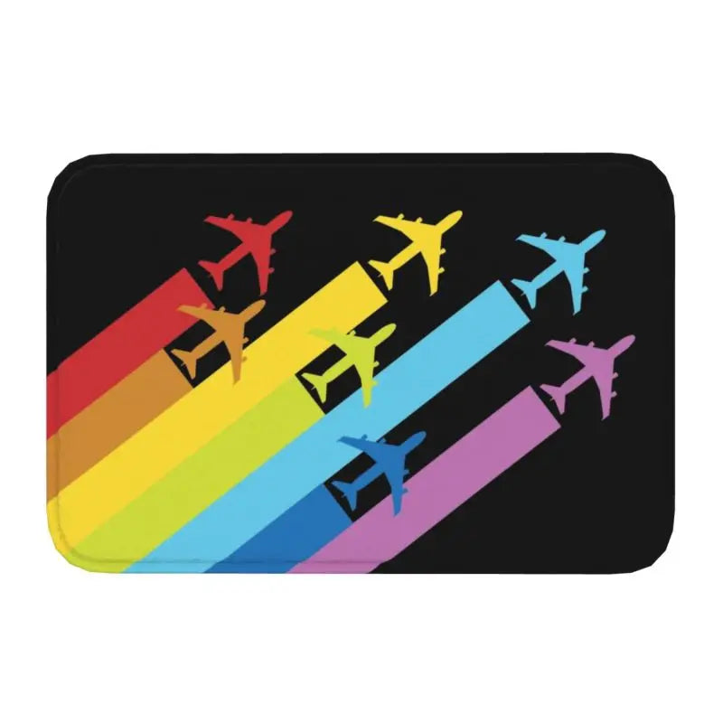 Pilot Captain Stripes Front Door Mat Anti-Slip Outdoor Quick Dry Aviation Airplane Doormat Floor Bath Entrance Rug Carpet