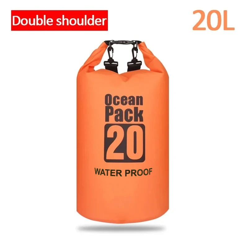 500D PVC Waterproof Dry Bag Sling Backpack Roll Top Storage Sack for Kayaking Rafting Hiking Fishing Boating Outdoor Gear