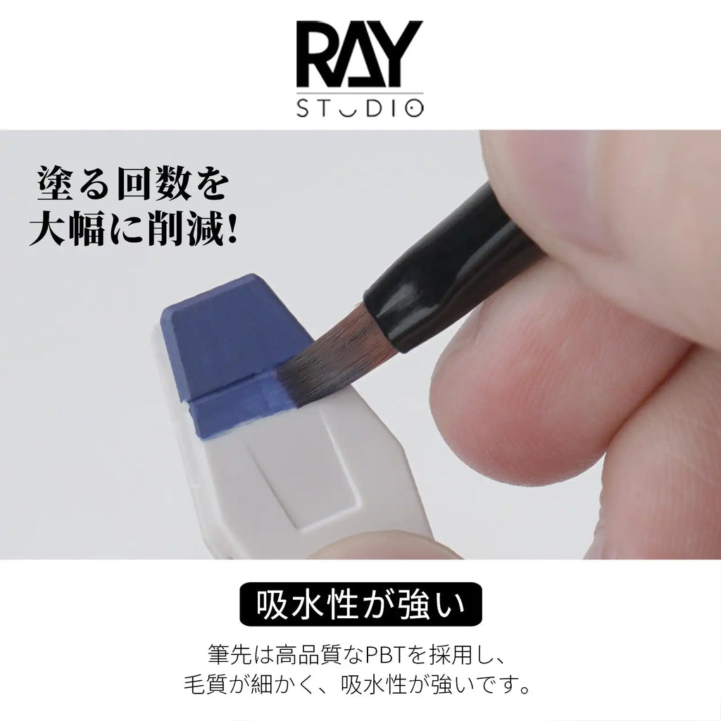 RAYSTUDIO Modeling Brushes Series Fine-point / Liner / Flat / Dry Brush Functional Tool for Model Panel Wash Building Hobby Tool