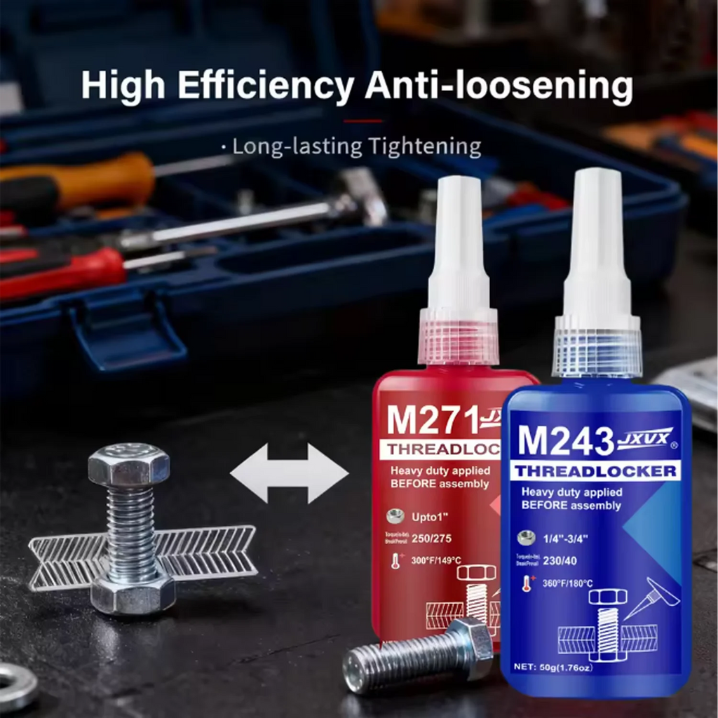 243/271 Medium to High Strength Threadlocker, Blue Red Threadlocker, Blue Threadlocker Adhesive, Screw Glue, Anaerobic Agent, An
