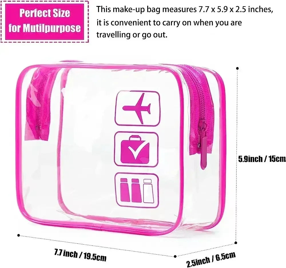 Women Transparent PVC Travel Packing Organizers Bag Cases Pouch Travel Toothbrush Towel Luggage Cosmetic Toiletry Storage Bag