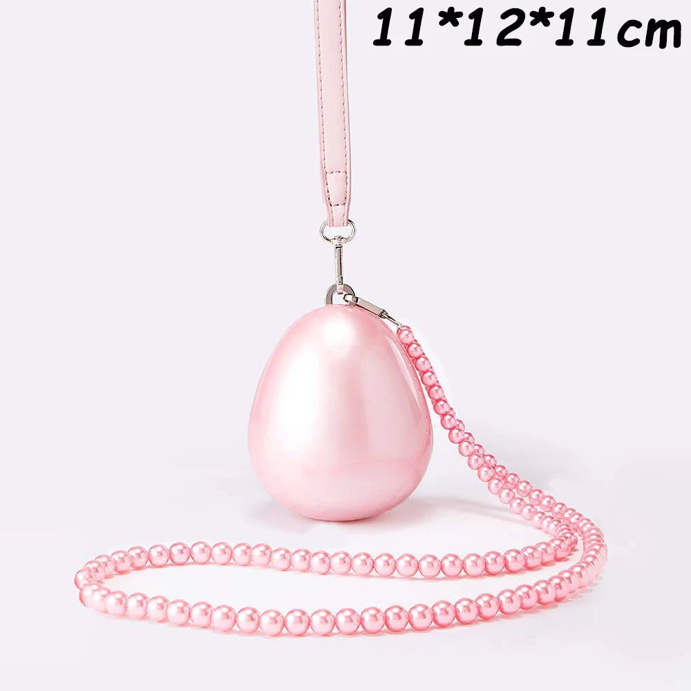 Chic Women Acrylic Cake Bag Cute Pearl Evening Clutch Bag Beading Pearl Purse For Wedding Party Luxury shoulder Handbag Designer