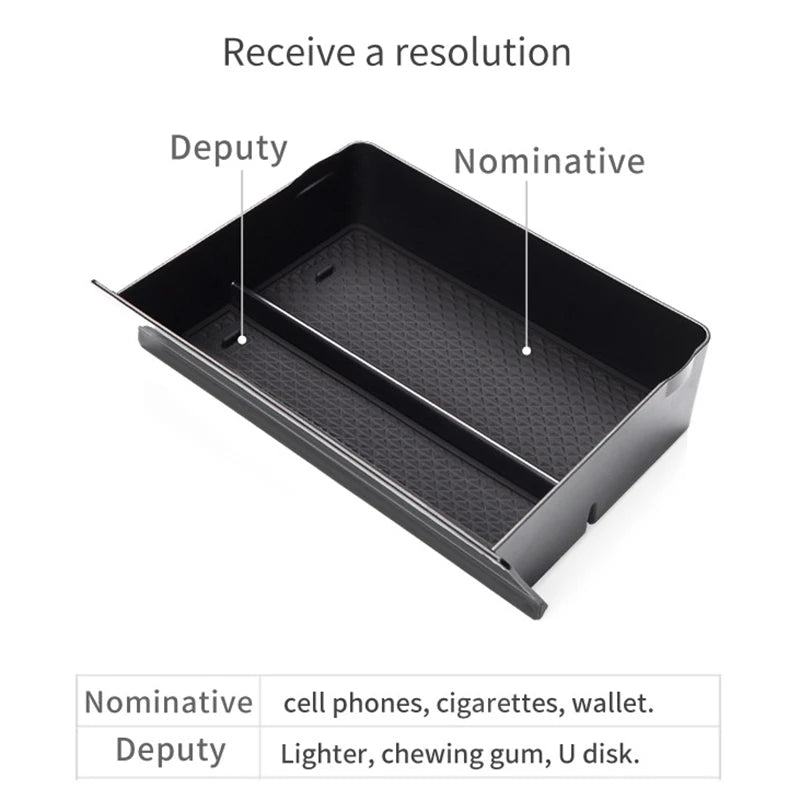 Car Central Console Storage Box Cubby Drawer Organizer For Tesla Model S/X Left-hand Drive