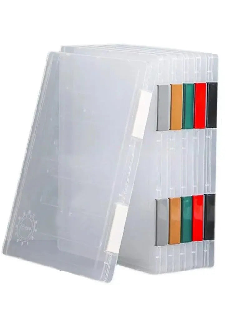 1PC Transparent File Box A4 Plastic PP File Box For School Students Multi-layer Portable Double-layer Data File Subject Classifi
