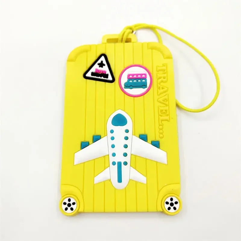 New PVC Luggage Tags Travel Accessories Silicone Suitcase Tags Fashion Style Silicon Portable Travel Label ID Address Holder