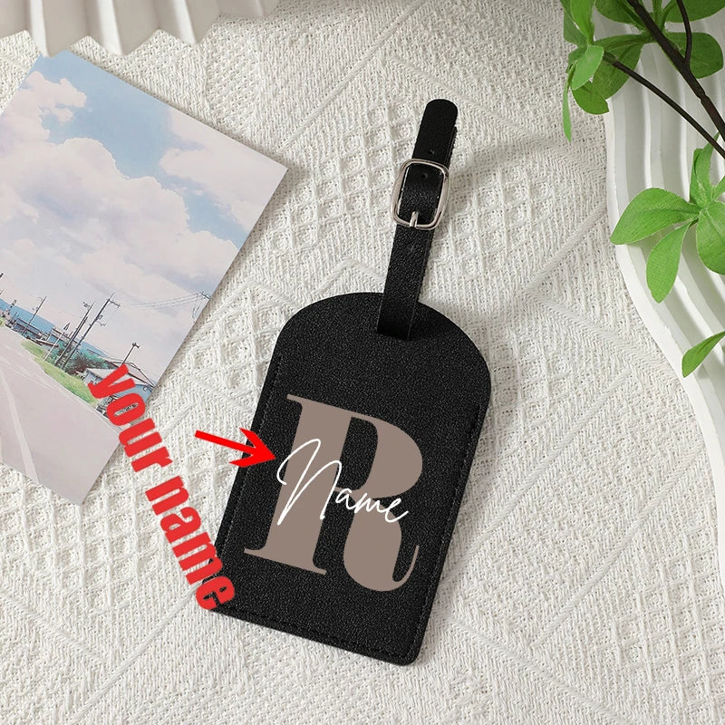 A-Z Initial Personalized Name Luggage Tag 26 Letters Custom Name Luggage Boarding Tags Travel Id Identification Luggage Tag Gift