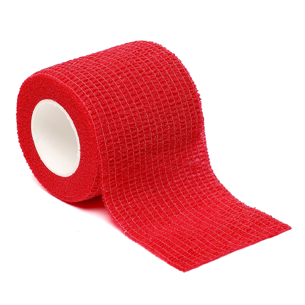 Black Sports Self-Adhesive Elastic Bandage with 4.8-Meter Elastic Knee Pads, 18 Colors for Fingers, Ankles, Palms, and Shoulders