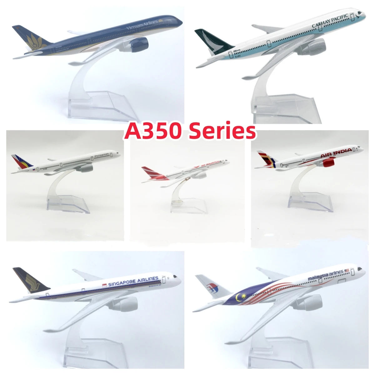 16CM Airbus A350 Aircraft Model Alloy Metal Diecast Airplane Toy  Children Kids Gift A350 Series Miniature Plane for Collection