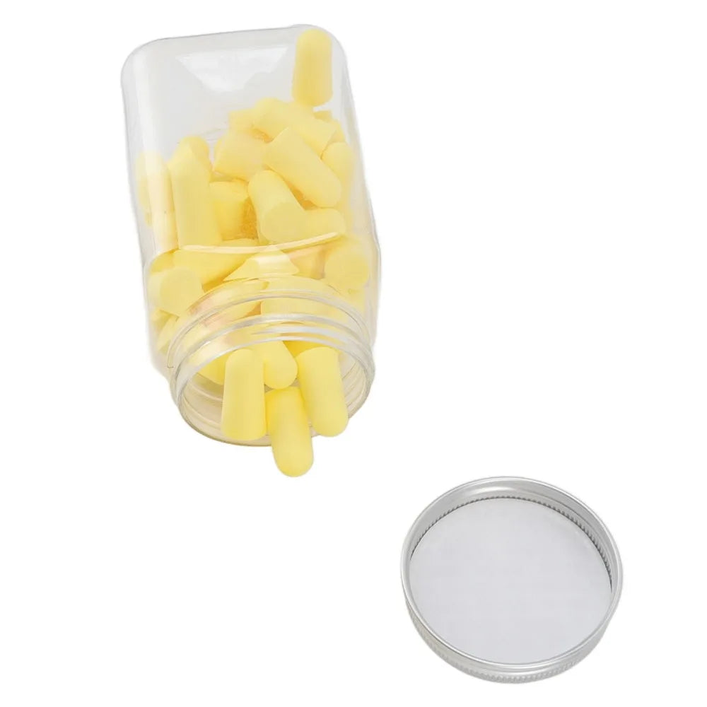 60Pcs Yellow, Blue 60Pcs Slow Rebound Foam Ear Plugs 25 x 13mm Slow Rebound Sponge Bullet Shape Sleep Sound Insulation Plugs