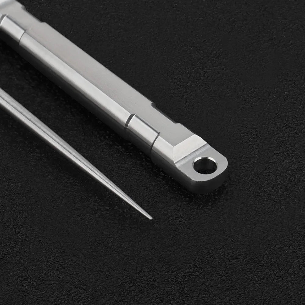 1pc Titanium Alloy Toothpick Key Chain Accessories Fruit Stick Toothpick Holder Portable Outdoor EDC Tool