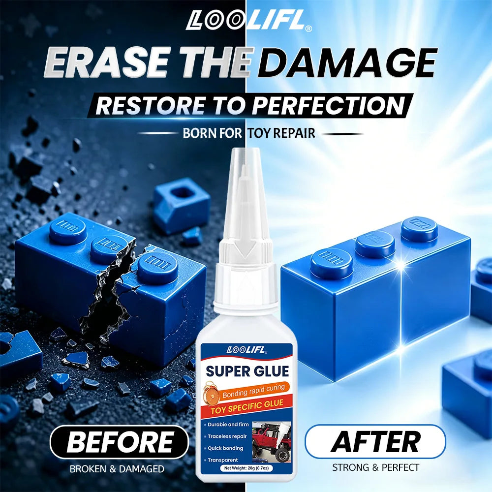 Loolifl 1-10Pcstoy Repair Expert Super Glue 15S Quick Bond Transparent Traceless Instant Adhesive for Plastic Model & DIY Crafts