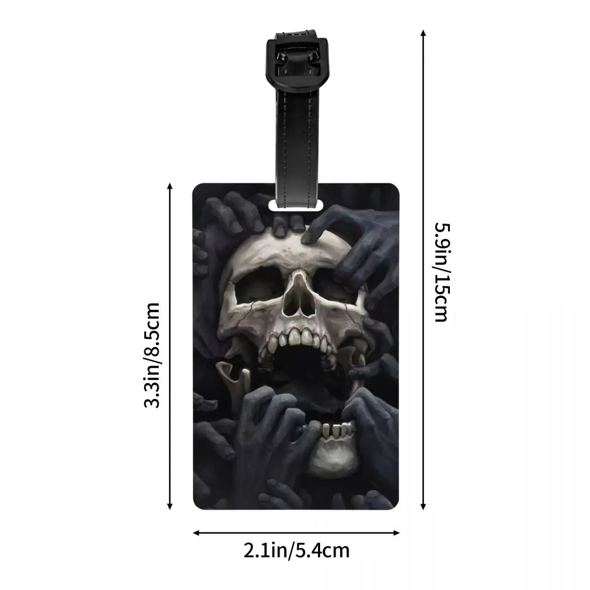 Custom Evil Hands Skull Luggage Tag Privacy Protection Halloween Gothic Skeleton Baggage Tags Travel Bag Labels Suitcase