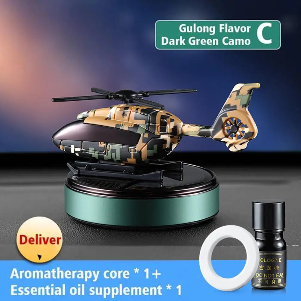 Car Solar Airplane Air Freshener Solar Helicopter Interior Accessories Trim Propeller Rotary Perfume Diffuser Deodorant