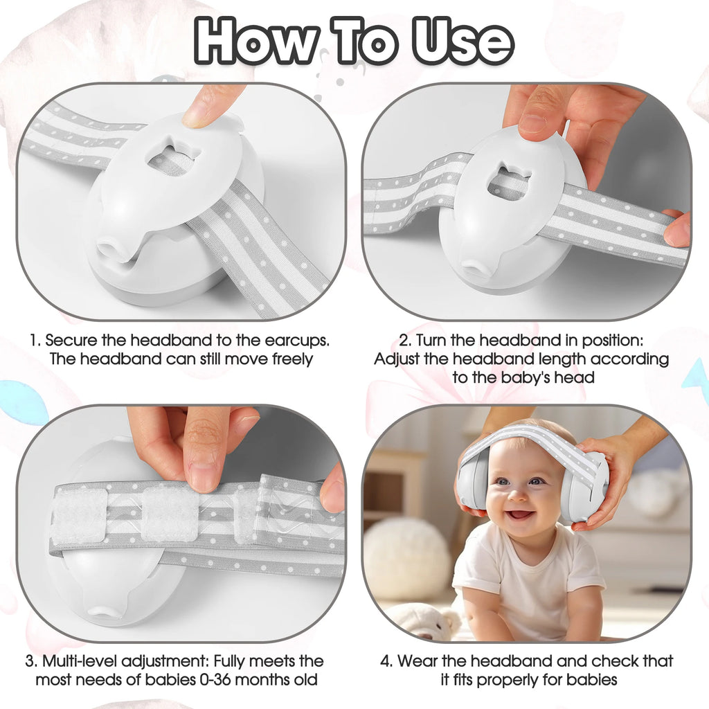 New Baby Noise Cancelling Headphones Ear Protection Earmuffs for Infants with Elastic Headband Airplane Travel Baby Accessories