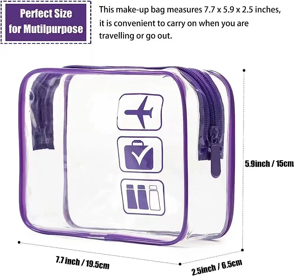 Women Transparent PVC Travel Packing Organizers Bag Cases Pouch Travel Toothbrush Towel Luggage Cosmetic Toiletry Storage Bag