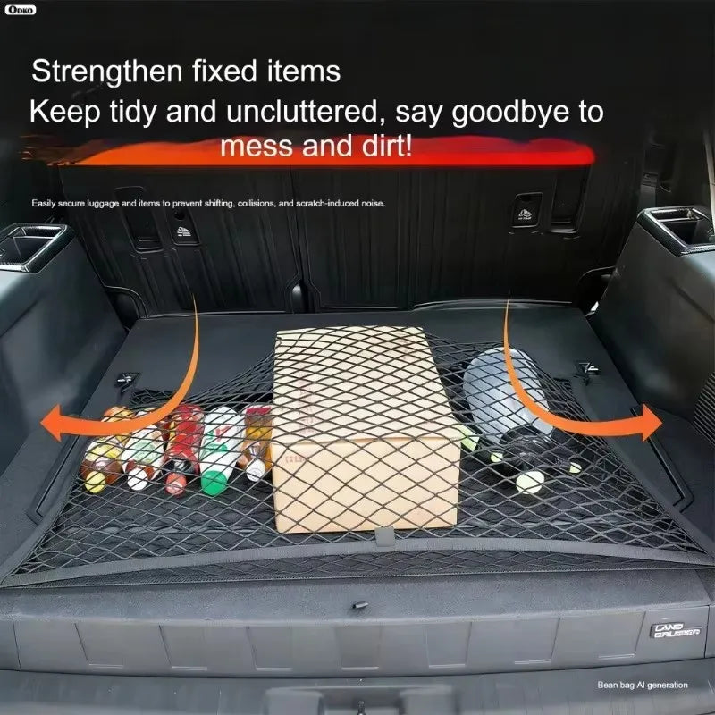 For Rivian R1S R 1S R-1S Car Cargo Net Stretchable Elastic Trunk Mesh Cargo Storage And Organization Net Including Hooks