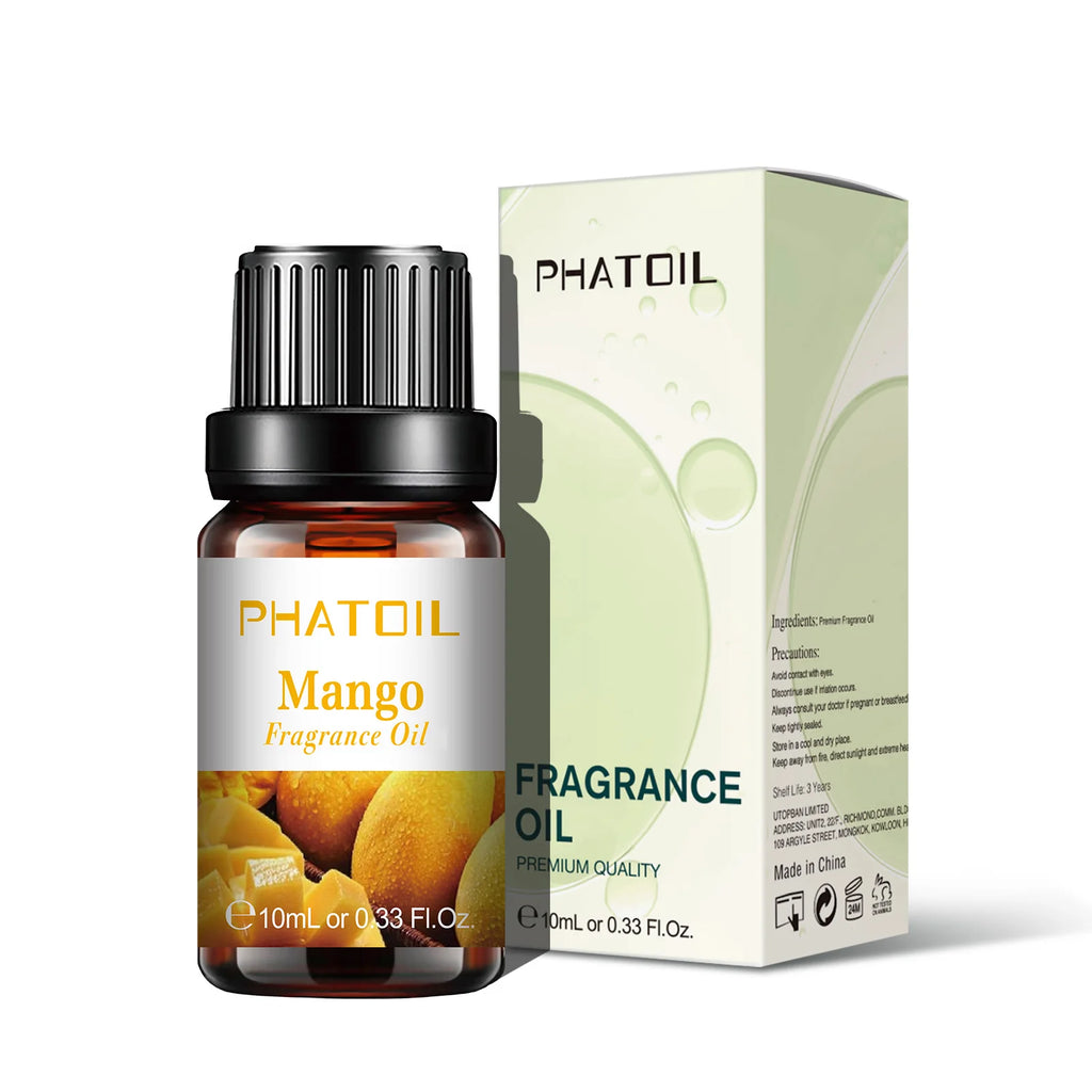 PHATOIL 1/2/6/10pcs 10ml Fruity Fragrance Oil For Aromatherapy Cherry Apple Strawberry Mango Coconut Lemon Fragrance Aroma Oils