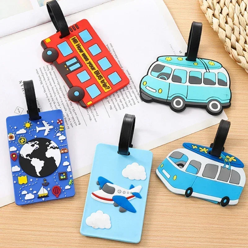 Cartoon Fruit Style Pattern Information Anti-Lost Suitcase Name Id Tags  Silicone Luggage Tag Travel Case Identification Label